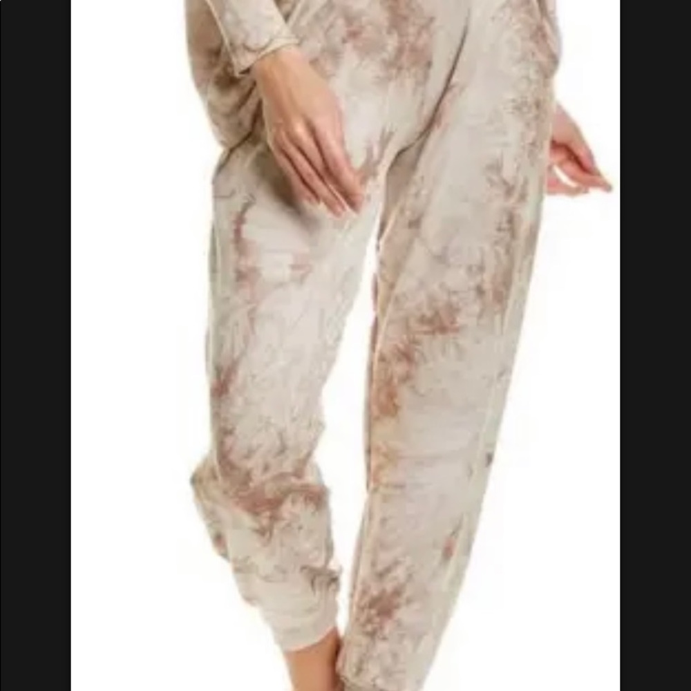 NEW Melissa Masse Loungewear Pant  Brown Tie Dye  Jogger Made In USA  Comfy